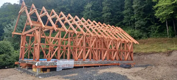 Konštrukcia 1200 × 500 s galériou — realizácia RK-WOOD